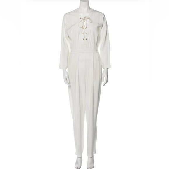 Preloved- Derek Lam 10 Crosby Intermix- Tie Neckline Jumpsuit-Sz 2 - Picture 2 of 5